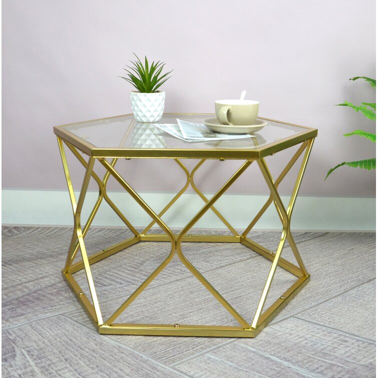 Gold glass deals top coffee table